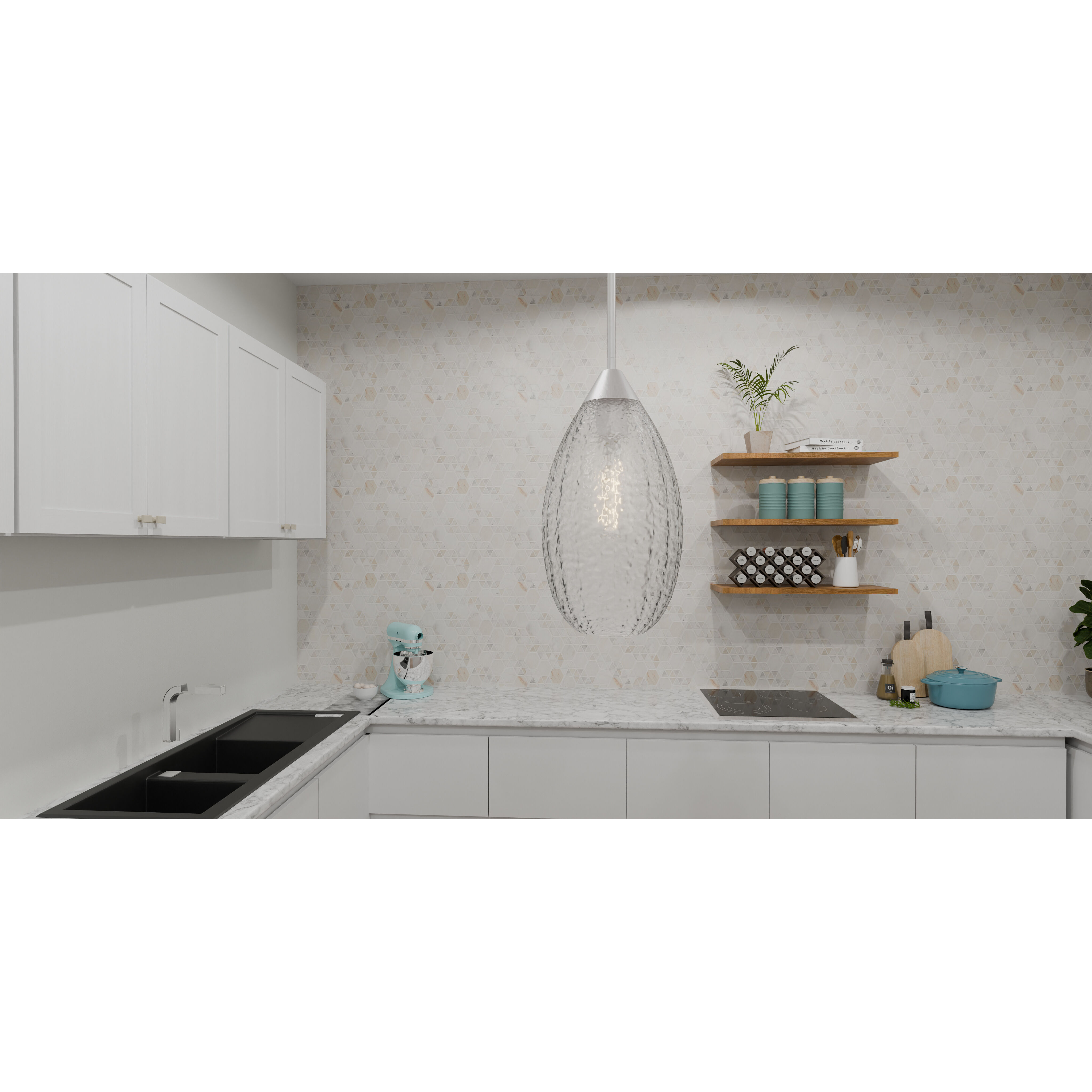 Marza 1 Light 8.5 inch Brushed Nickel Mini Pendant Ceiling Light, Small