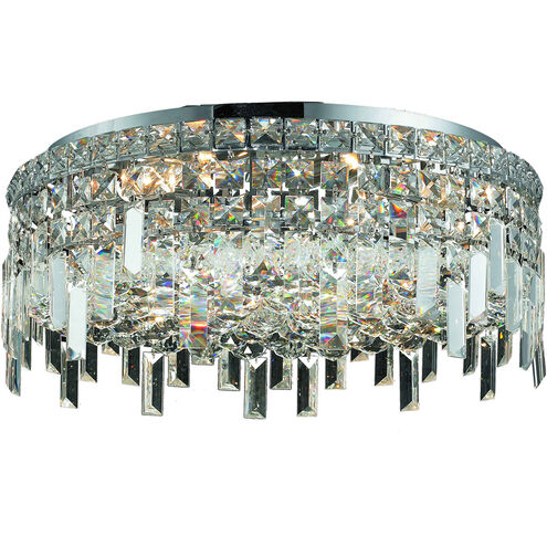 Maxime 6 Light 20 inch Chrome Flush Mount Ceiling Light in Royal Cut