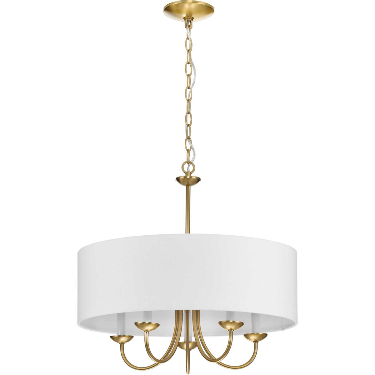 Drum Shade 5 Light 22 inch Brushed Bronze Chandelier Ceiling Light