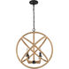 Marina 4 Light 22.75 inch Natural Black Chandelier Ceiling Light