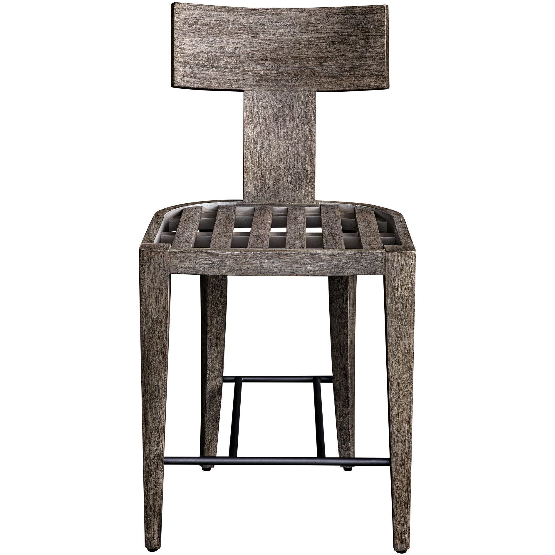 Cellini 39.5 inch Weathered Gray and Oyster White Outdoor Counter Stool