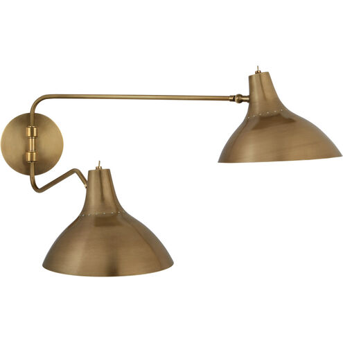 AERIN Charlton 9.25 inch 40.00 watt Hand-Rubbed Antique Brass Double Wall Light, Medium