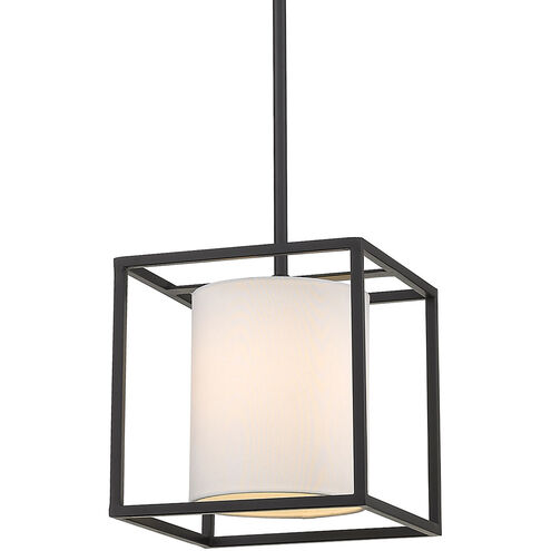 Manhattan 1 Light 9 inch Matte Black Mini Pendant Ceiling Light, Damp