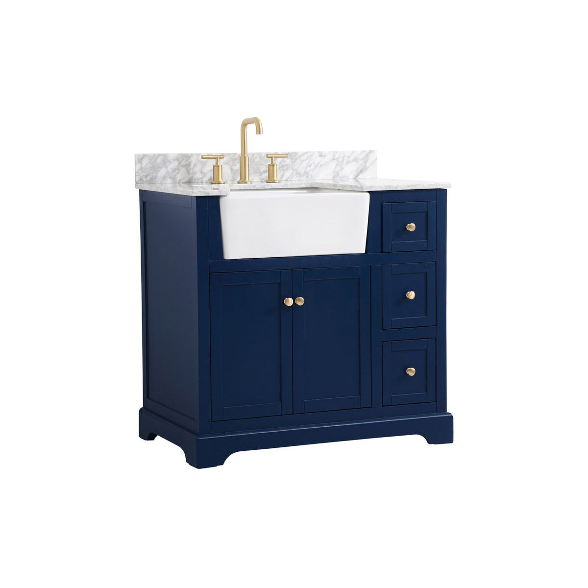 Franklin 36 X 22 X 35 inch Blue Bathroom Vanity Cabinet