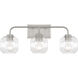 Baldwin 3 Light 24 inch Satin Nickel Bathroom Vanity Light Wall Light, Lighting One