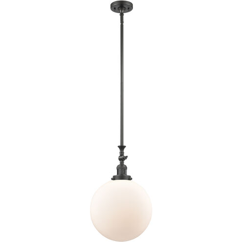 Franklin Restoration Beacon LED 12 inch Oil Rubbed Bronze Mini Pendant Ceiling Light in Matte White, Franklin Restoration