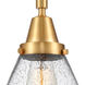 Franklin Restoration X-Large Cone 1 Light 12 inch Satin Gold Mini Pendant Ceiling Light in Seedy Glass