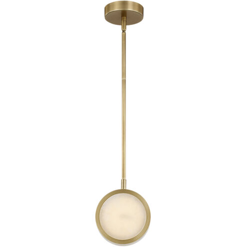 Blanco LED 6.25 inch Vintage Brass Pendant Ceiling Light in Vintage Brass and Alabaster