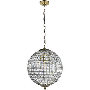 Earlene 3 Light 16 inch Antique Bronze and Clear Pendant Ceiling Light