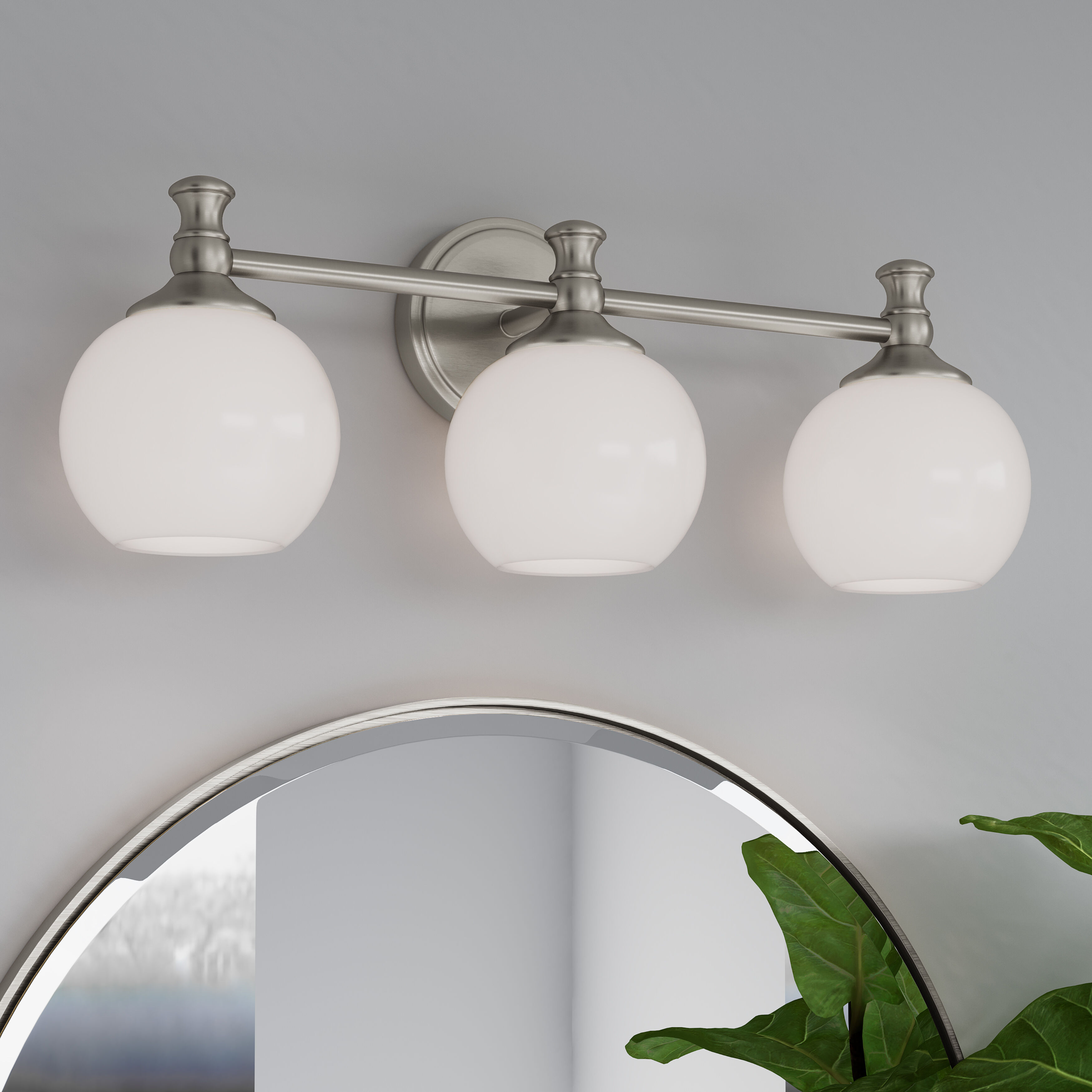 Orlisse 3 Light 23.5 inch Brushed Nickel Bathroom Vanity Light Wall Light