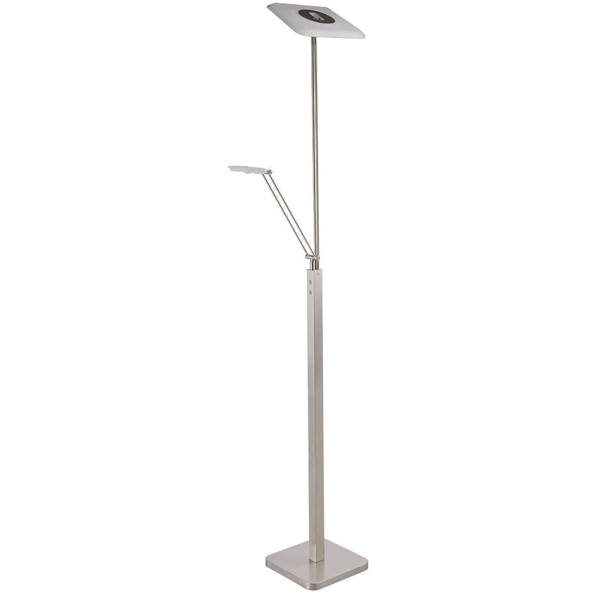 Ibiza 72 inch 18 watt Satin Nickel Torchiere with Reading Light Portable Light