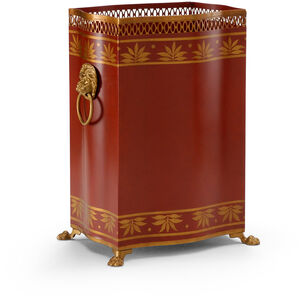 Chelsea House Red/Gold Hand Painted Wastebasket