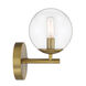 Auresa 1 Light 6 inch Soft Brass Bath Light Wall Light