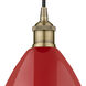 Edison Plymouth Dome 1 Light 8 inch Antique Brass Mini Pendant Ceiling Light