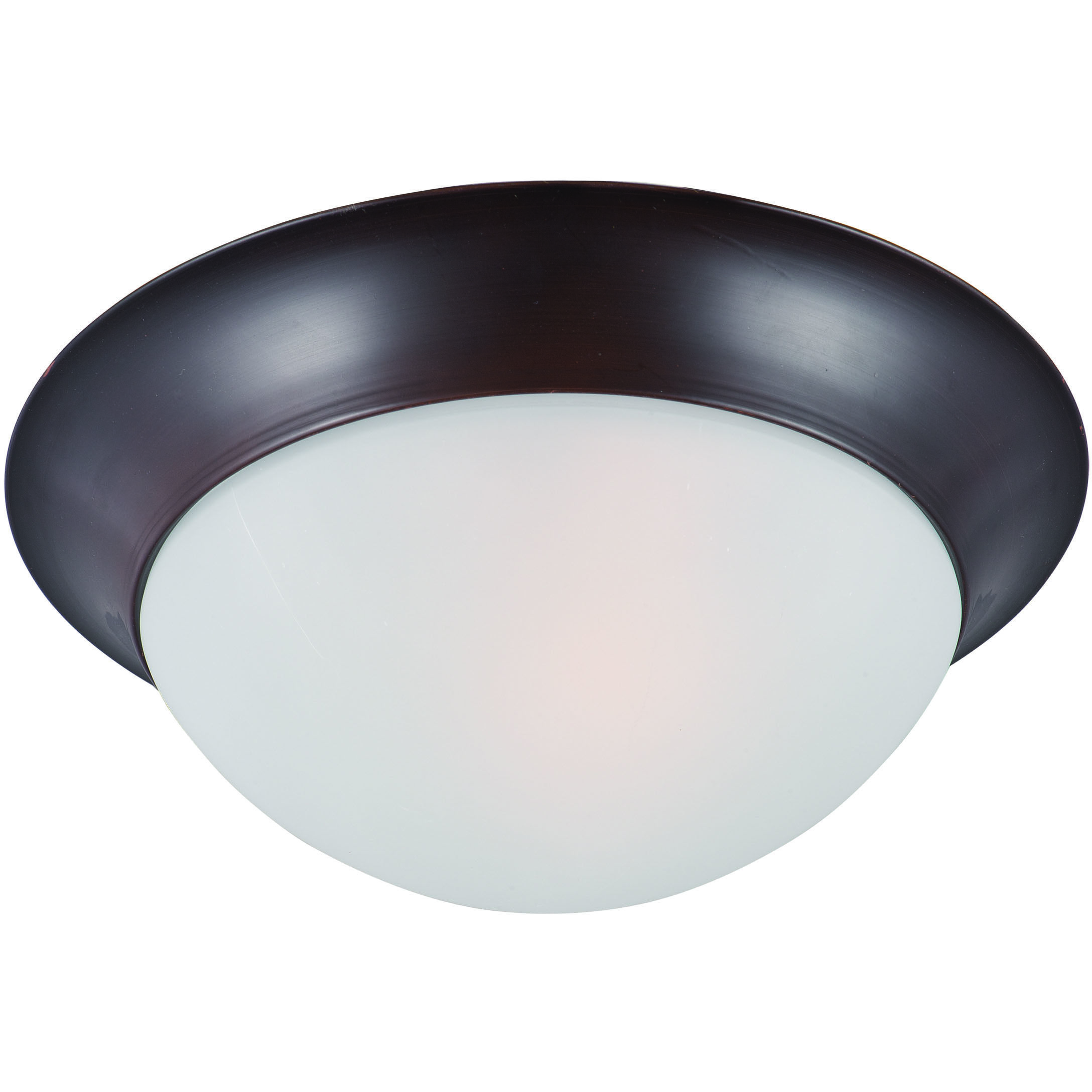 Essentials - 585x 1 Light 12 inch Oil Rubbed Bronze Flush Mount Ceiling Light in Frosted