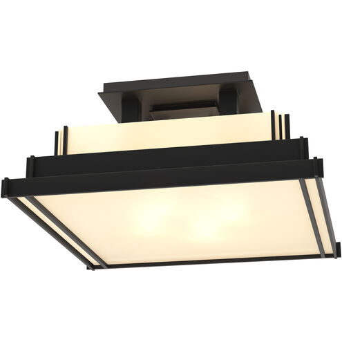 Steppe 4 Light 17.1 inch Black Semi-Flush Ceiling Light in White Art, Small