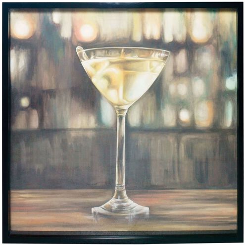 Martini Acid Dipped Black with Gloss Black Framed Wall Art