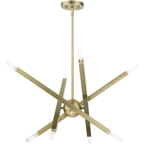 Monaco 8 Light 26 inch Antique Brass Chandelier Ceiling Light