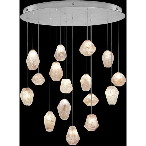 Natural Inspirations 16 Light 32 inch Silver Pendant Ceiling Light in Clear Quartz Studio Glass 4