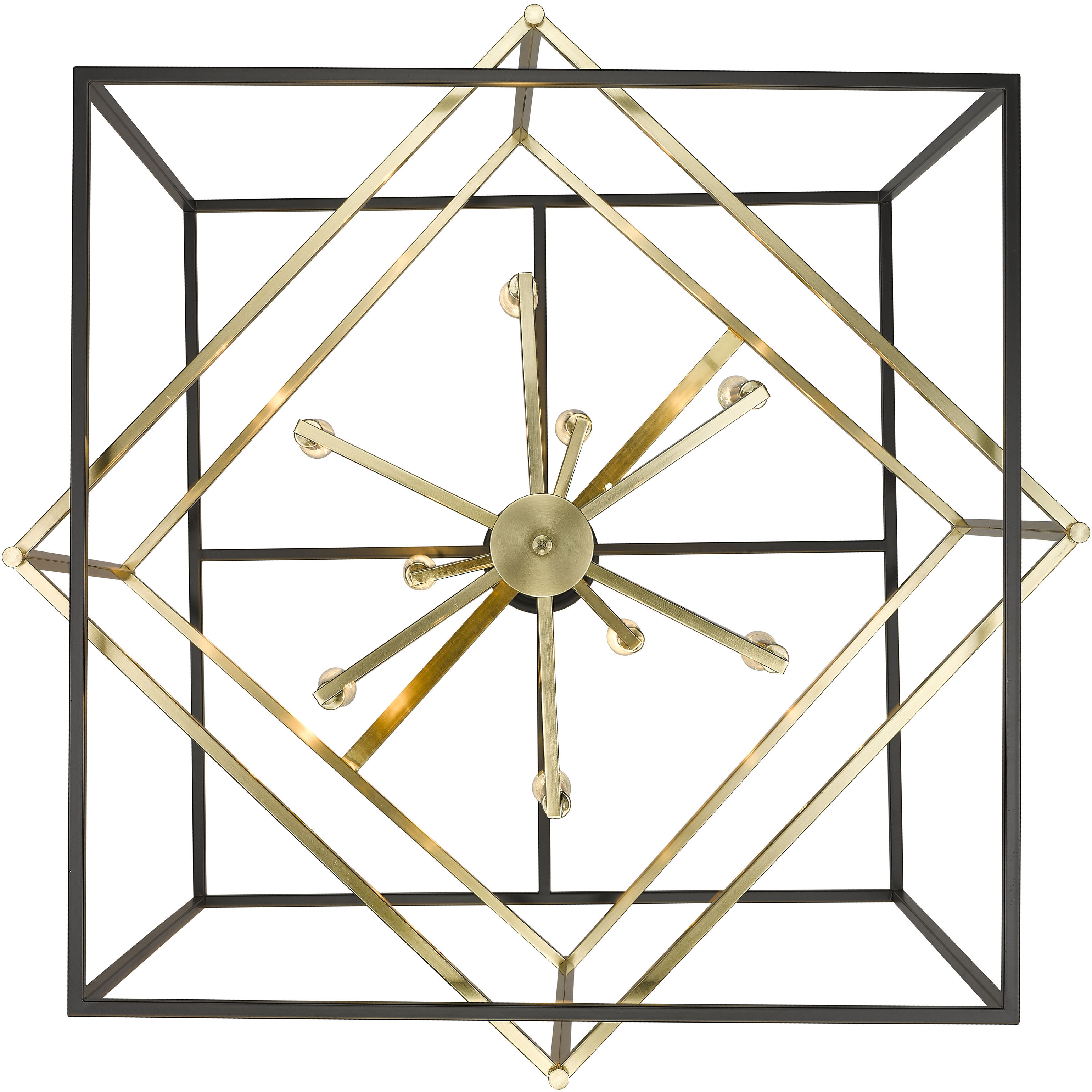 Canada 9 Light 28 inch Black and Gold Chandelier Ceiling Light