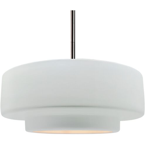 Radiance 1 Light 16.25 inch Brushed Nickel and Gloss White Pendant Ceiling Light