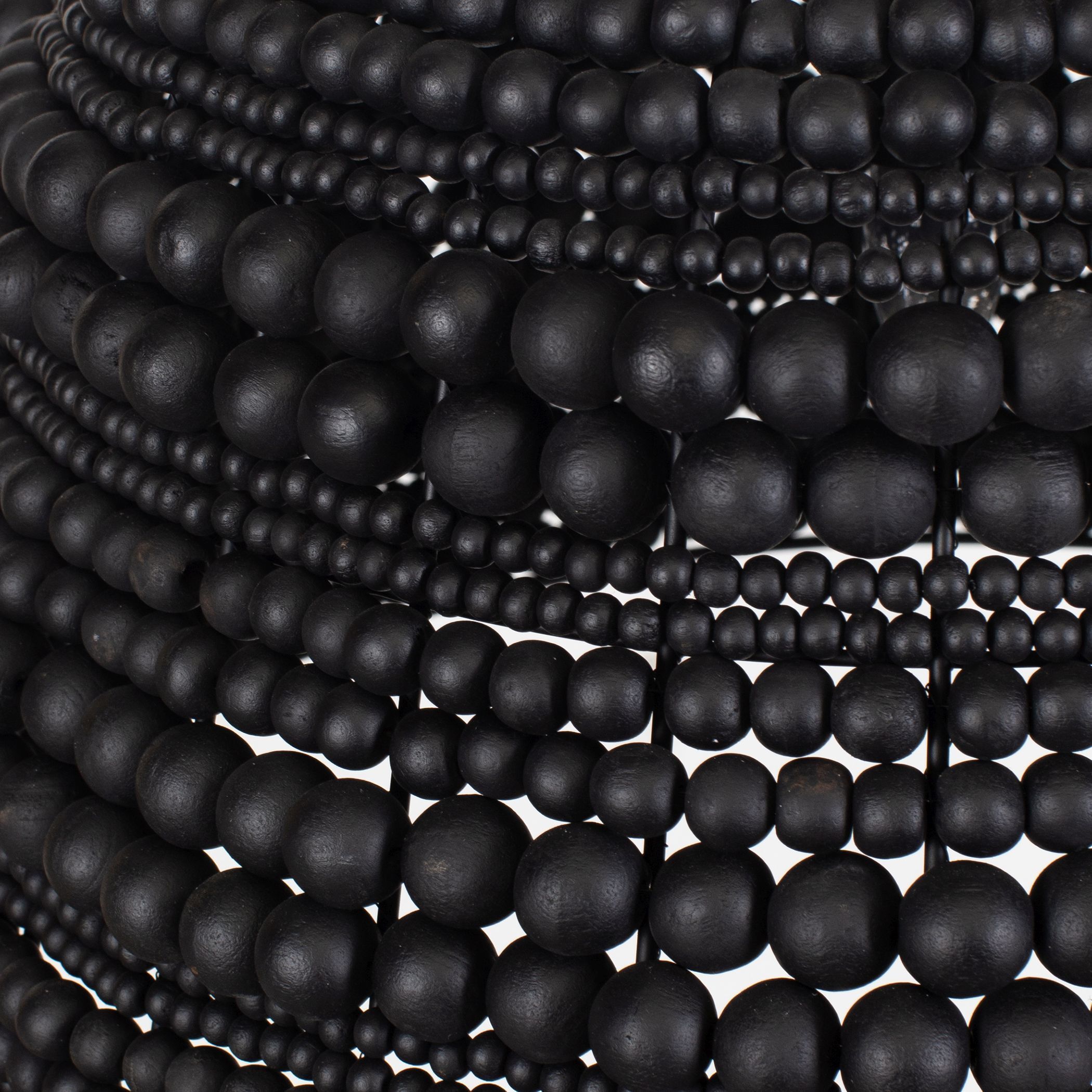 Persephone 1 Light 20.75 inch Black Wooden Beads and Matte Black Pendant Ceiling Light