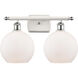 Ballston Athens LED 16 inch White and Polished Chrome Bath Vanity Light Wall Light in Matte White Glass, Ballston