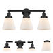 Cone 3 Light 24.5 inch Matte Black Bath Vanity Light Wall Light