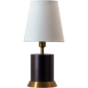Geo 12 inch 60 watt Mahogany Bronze with Weathered Brass Accents Table Lamp Portable Light