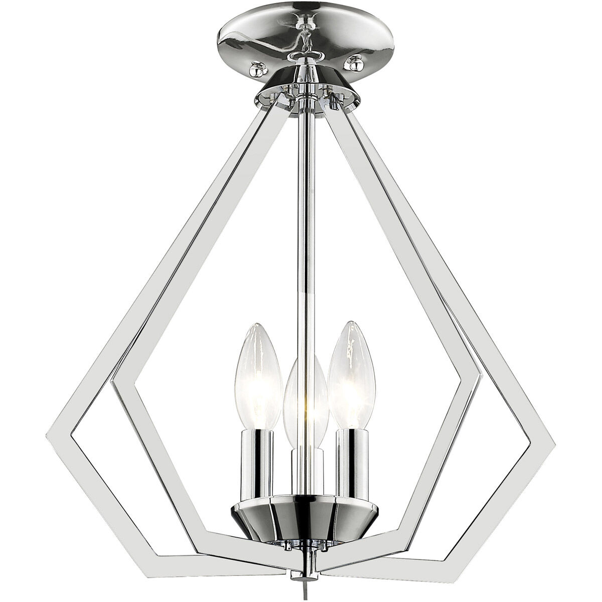 Prism 3 Light 14 inch Polished Chrome Convertible Mini Chandelier/Ceiling Mount Ceiling Light