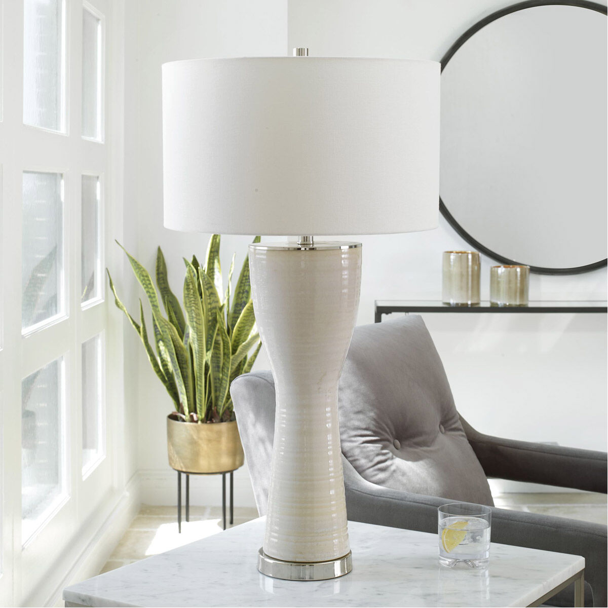 Uttermost 30001 1 Amphora 33 inch 150.00 watt Off white Crackle
