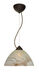 Tessa 1 Light Bronze Pendant Ceiling Light in Mocha Glass, Incandescent