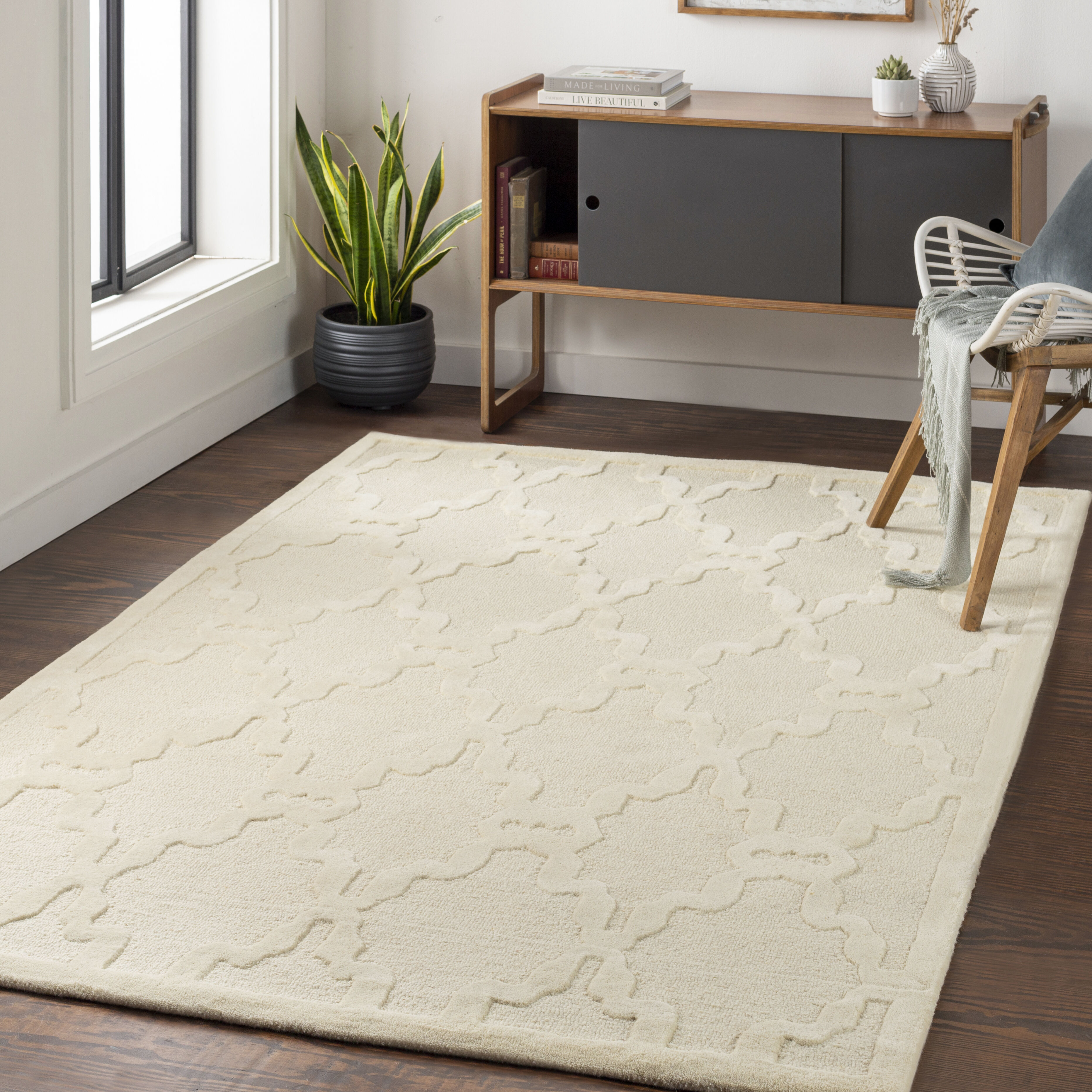 Chandler 63 X 39 inch Ivory Rug in 3 x 5, Rectangle