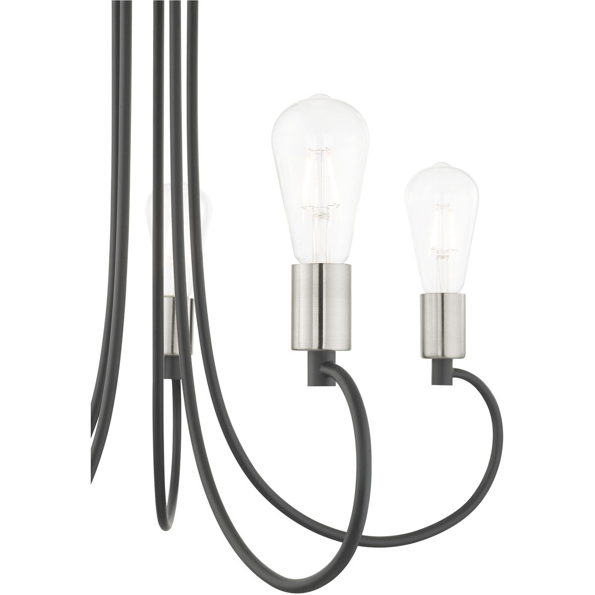 Bari 5 Light 25 inch Scandinavian Gray with Brushed Nickel Accents Chandelier Ceiling Light