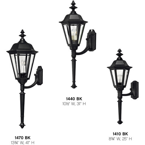 Estate Series Manor House LED 25 inch Black Outdoor Wall Mount Lantern, Small