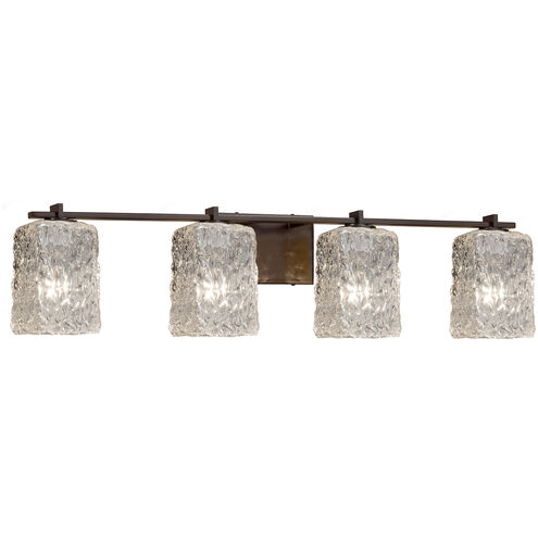 Veneto Luce LED 34.75 inch Dark Bronze Vanity Light Wall Light in 2800 Lm LED, Clear Textured (Veneto Luce), Cylinder with Rippled Rim
