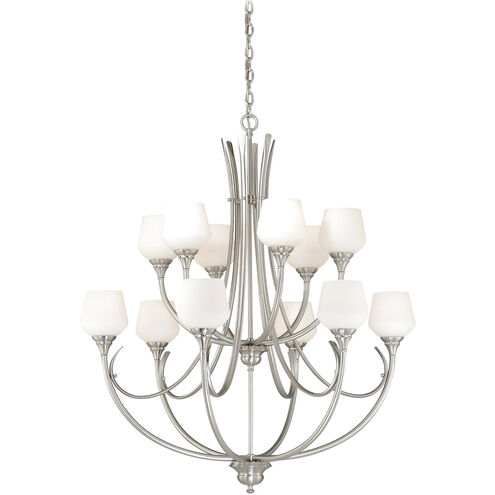 Grafton 12 Light 36 inch Satin Nickel Chandelier Ceiling Light