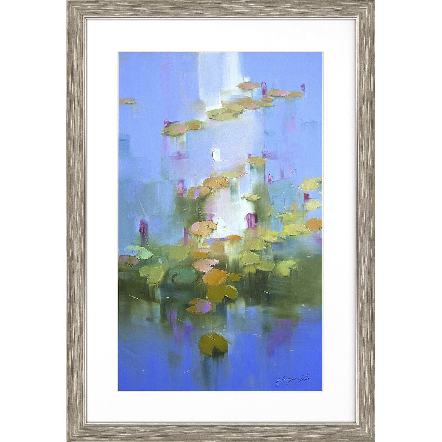 Waterside Blue and Green and Purple Framed Art