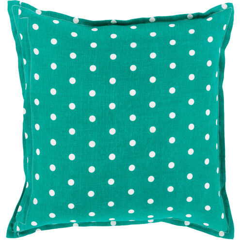 Polka Dot 18 inch Emerald, Cream Pillow Kit