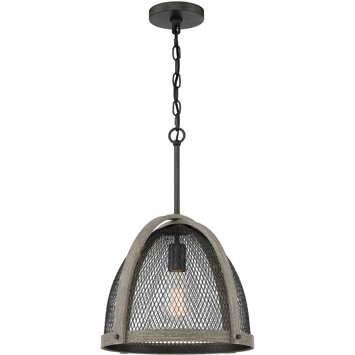 Industrial 1 Light 14 inch Weathered Birch Pendant Ceiling Light
