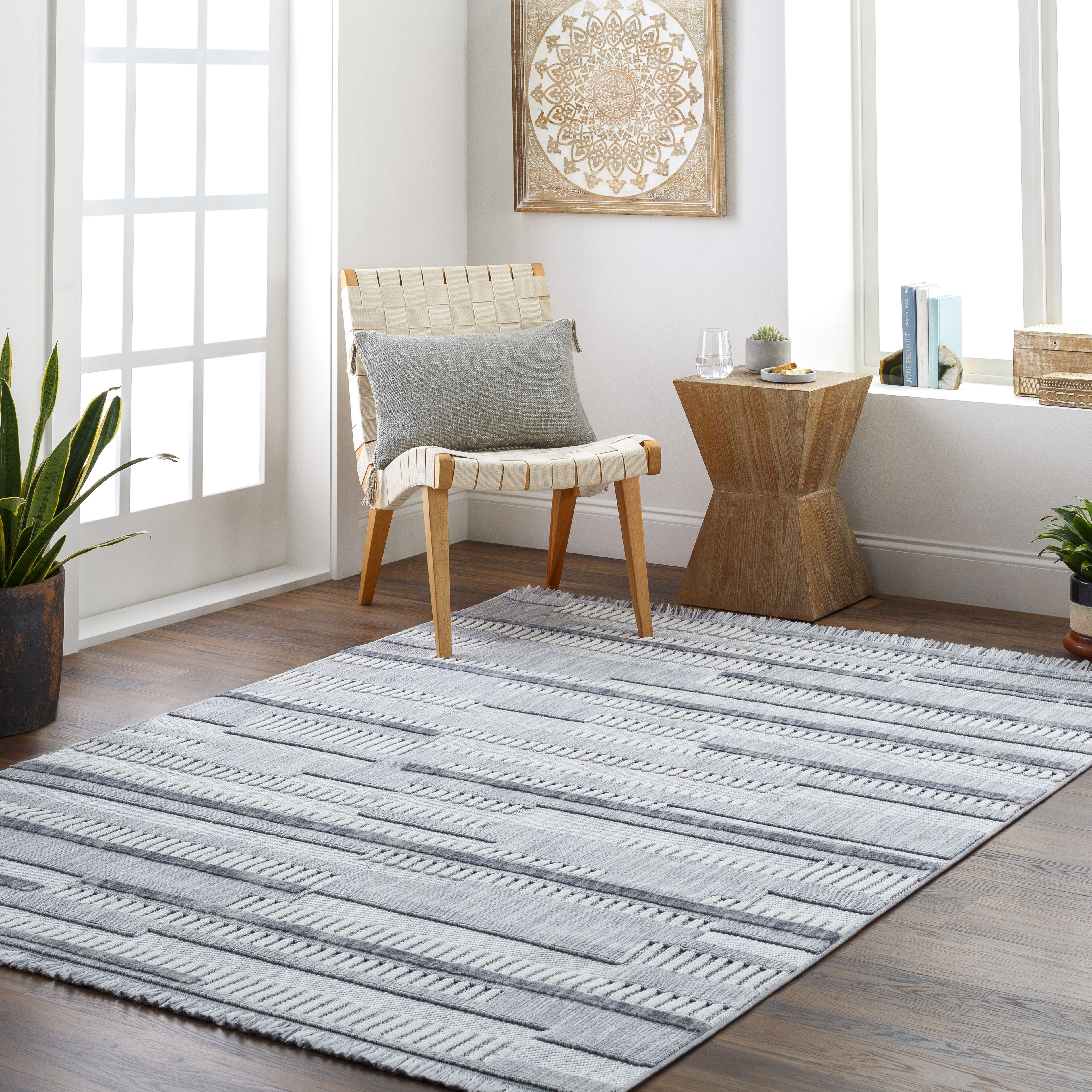 Broadway 120 X 94 inch Light Grey Rug, Rectangle