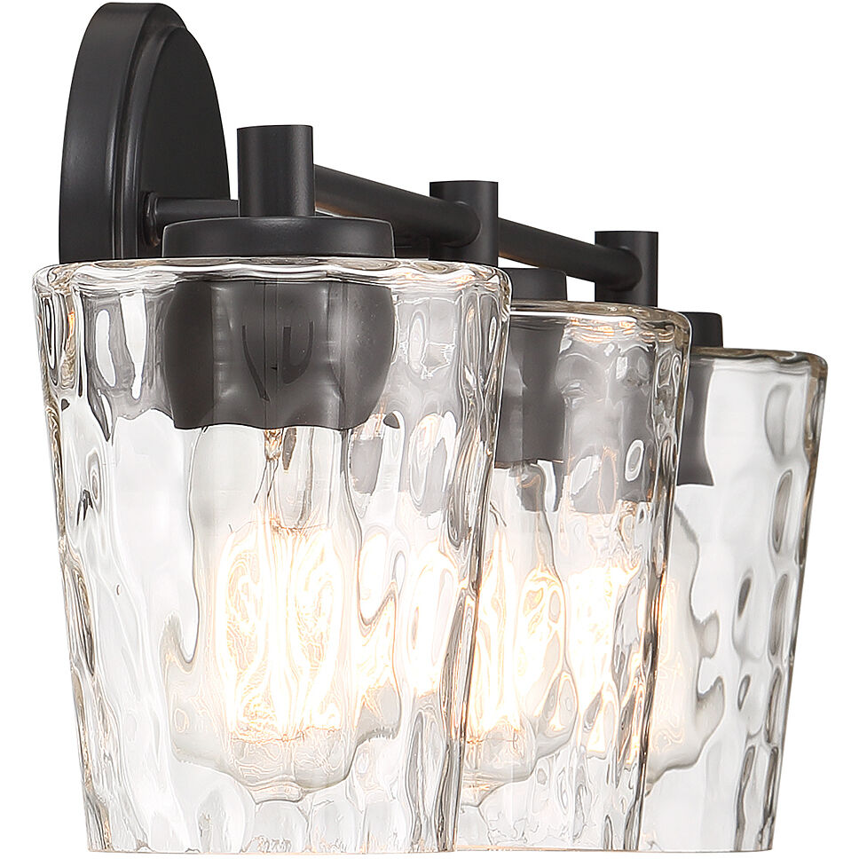 Ballas 3 Light 23.5 inch Black Bathroom Vanity Light Wall Light