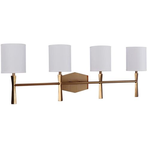 Chatham 4 Light 32 inch Satin Brass Vanity Light Wall Light