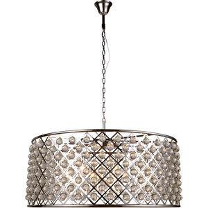 Madison 10 Light 44 inch Polished Nickel Pendant Ceiling Light in Clear, Smooth Royal Cut, Urban Classic