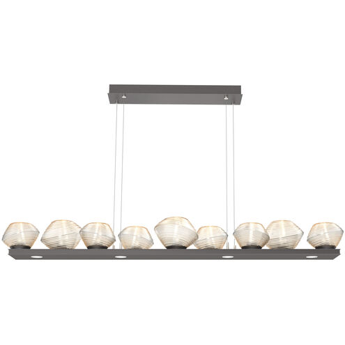 Mesa LED Graphite Linear Pendant Ceiling Light in Amber, 2700K LED