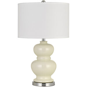 Bergamo 27 inch 150 watt Ivory White Table Lamp Portable Light