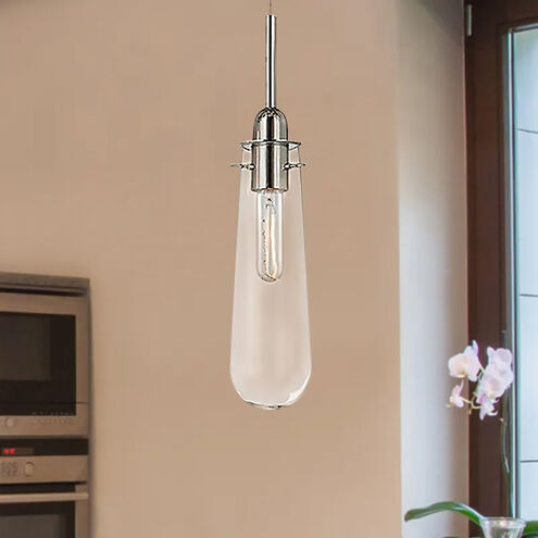 Teardrop 1 Light 4 inch Polished Chrome Pendant Ceiling Light in Clear Glass
