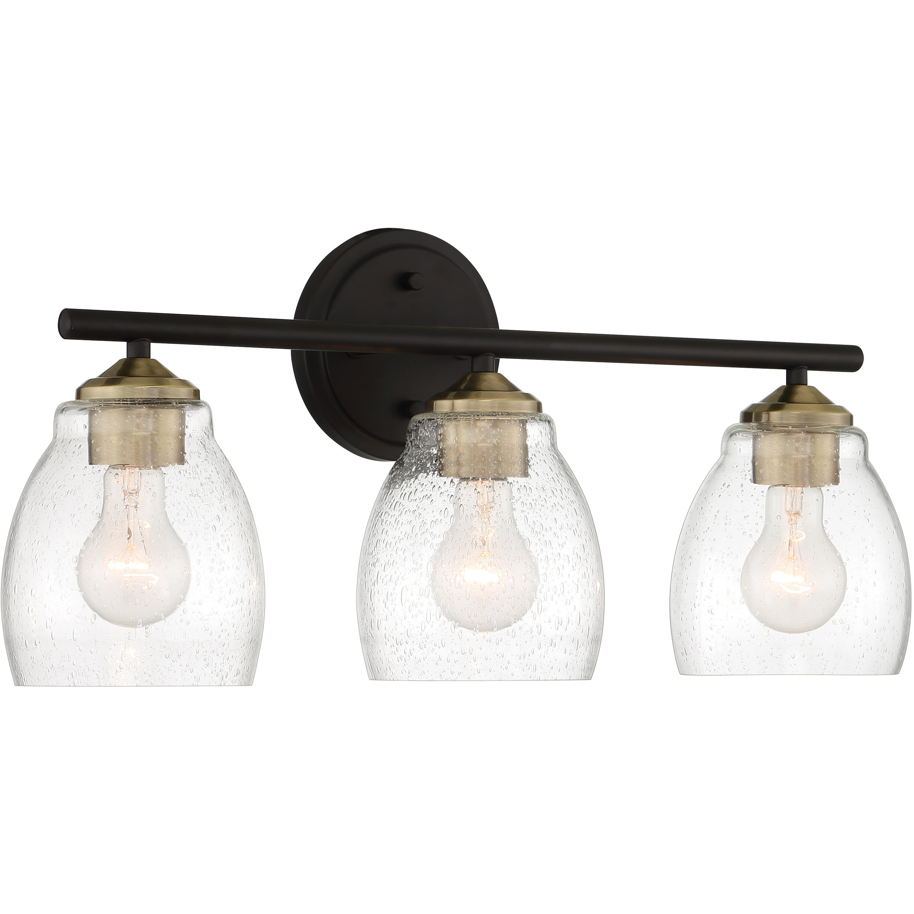 Winsley 3 Light 22 inch Coal And Stained Brass Bath Light Wall Light