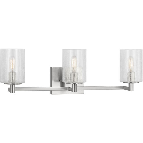 Parker 3 Light 24.63 inch Brushed Steel Wall Bath Fixture Wall Light