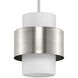 Silva 1 Light 9.5 inch Brushed Nickel Pendant Ceiling Light, Design Series